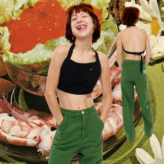 Licorice APRON HALTER TOP