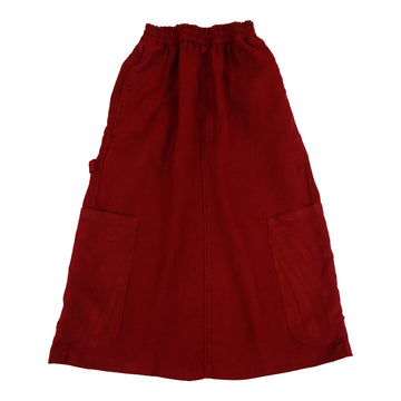OOPS F.D.A Cranberry Linen Work Skirt FINAL SALE