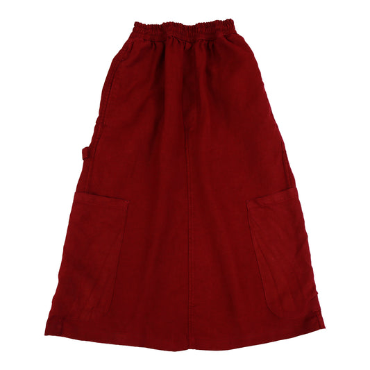 OOPS F.D.A Cranberry Linen Work Skirt FINAL SALE
