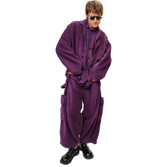 Plum Horizontal Corduroy Chef Pant