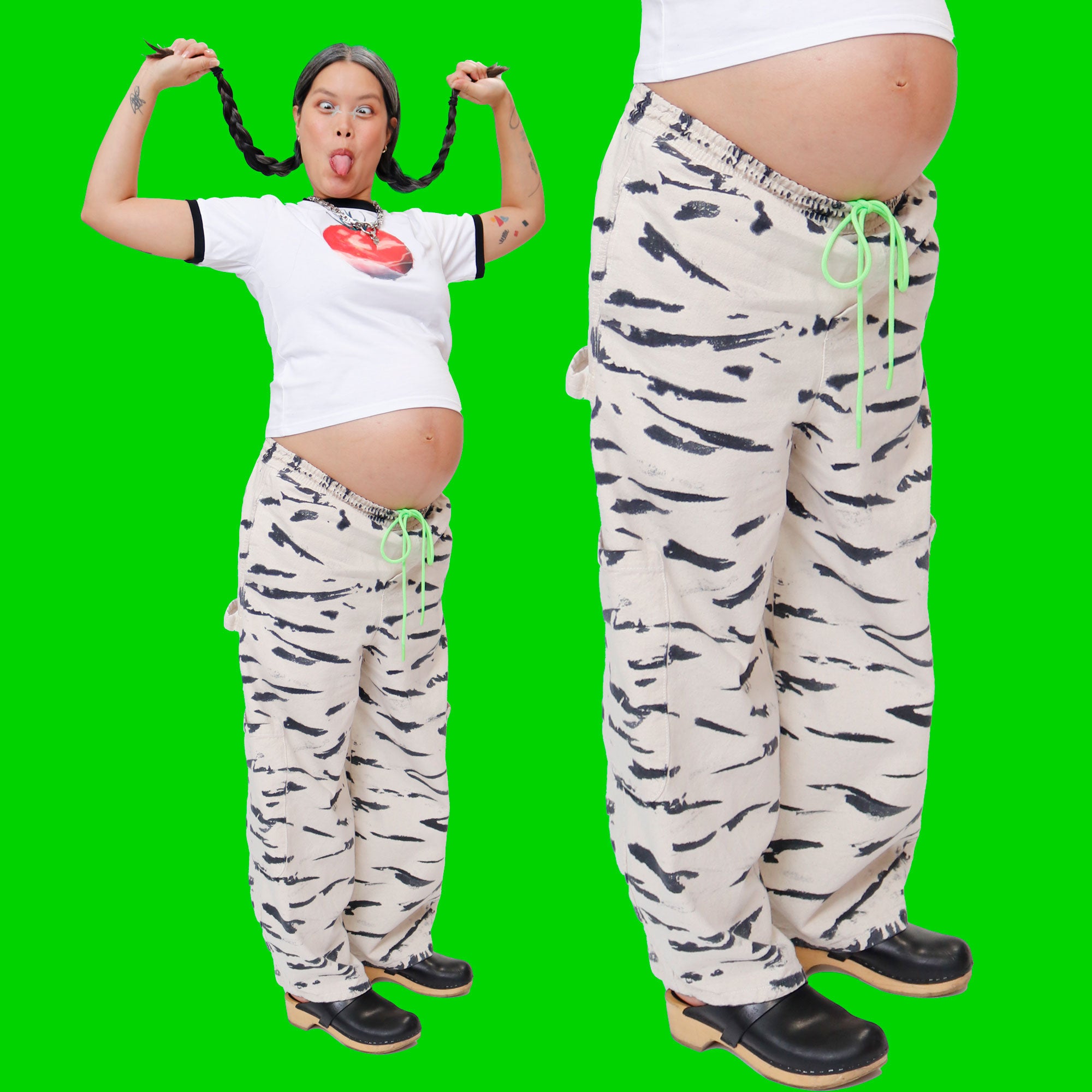 【美品】Meals clothing ワイドデニムパンツ　シェフパンツ シェフパンツ |食事衣料品 – meals