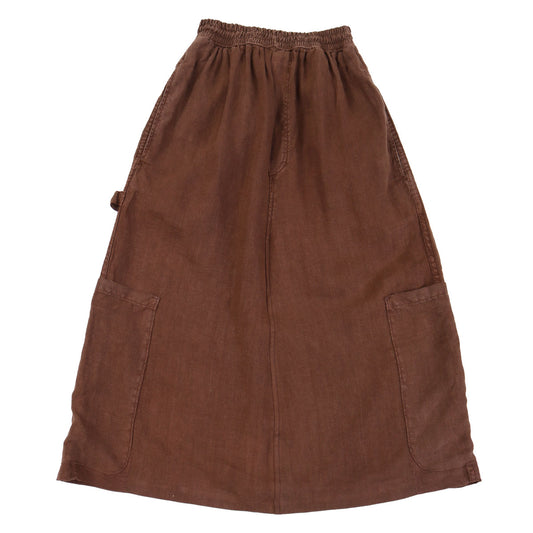 OOPS F.D.A Chocolate Linen Work Skirt FINAL SALE