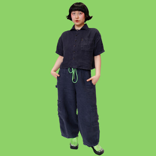 F.D.A. Black Sesame Linen Chef Pant *NEWEST SIZING*