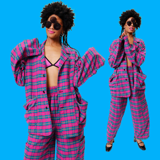 Raspberry Flannel Dinner Jacket