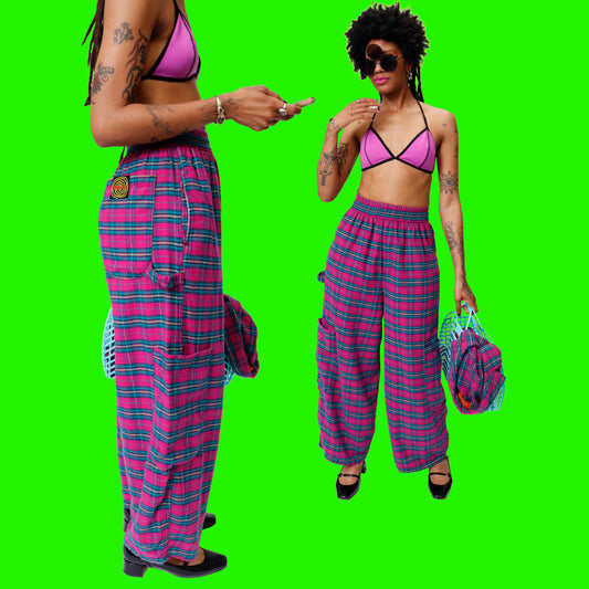 Raspberry Flannel Chef Pant