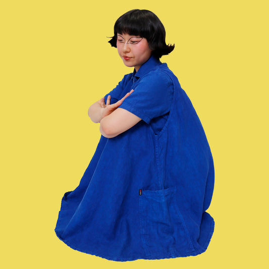 F.D.A. Blueberry Linen Cocktail Dress